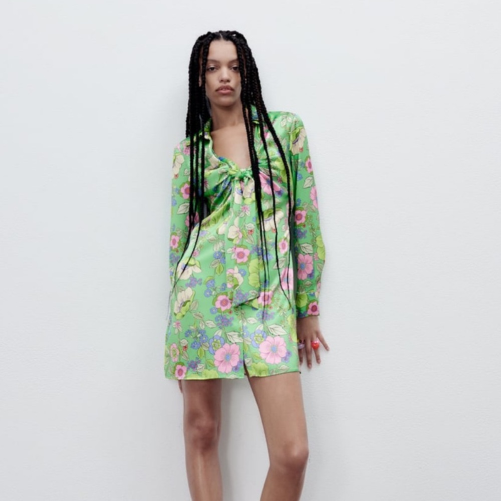 Ara satin effect floral dress
